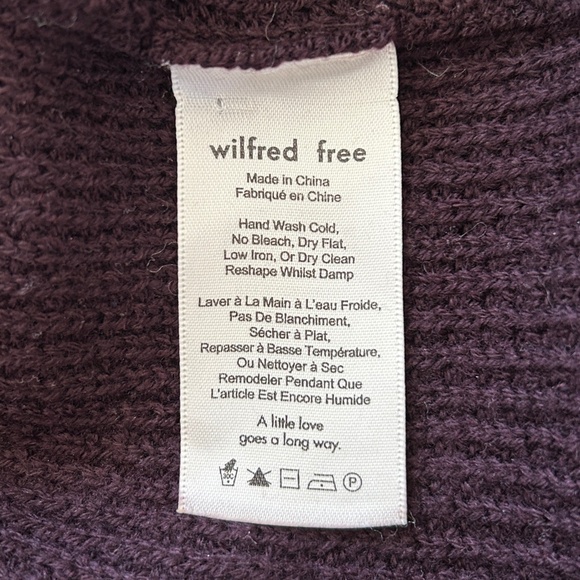 Aritzia Wilfred Free Waffle Knit V-Neck Sweater Deep Purple Size XXS - Picture 7 of 8